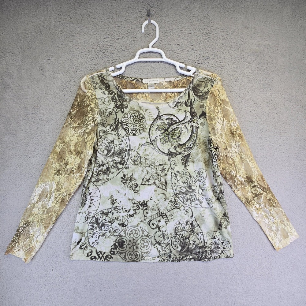 Christopher Banks Top Womens XL‎ Fairy Floral Lace Sleeve Paisley Boho Whimsical